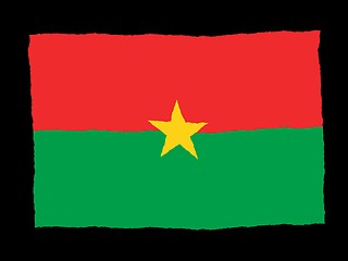 Image showing Handdrawn flag of Burkina_Faso