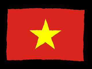 Image showing Handdrawn flag of Vietnam