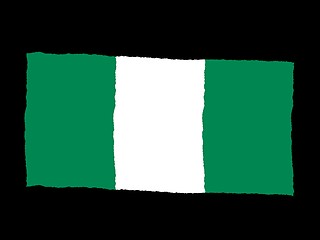 Image showing Handdrawn flag of Nigeria