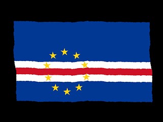 Image showing Handdrawn flag of Cape Verde