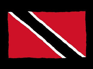 Image showing Handdrawn flag of Trinidad and Tobago