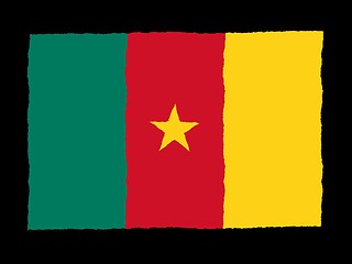 Image showing Handdrawn flag of Cameroon