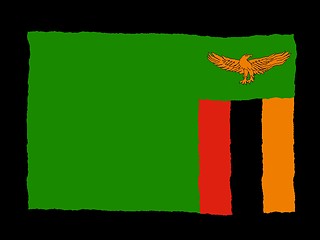 Image showing Handdrawn flag of Zambia