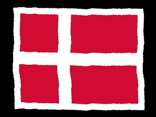 Image showing Handdrawn flag of Denmark