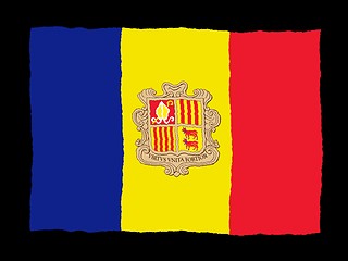 Image showing Handdrawn flag of Andorra