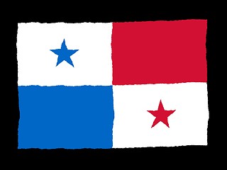 Image showing Handdrawn flag of Panama