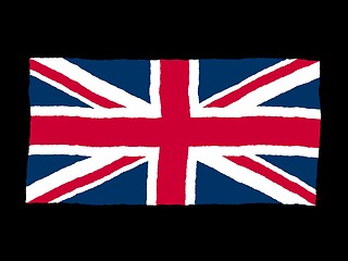 Image showing Handdrawn flag of the UK Union Jack