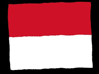 Image showing Handdrawn flag of Monaco