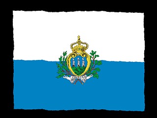 Image showing Handdrawn flag of San Marino