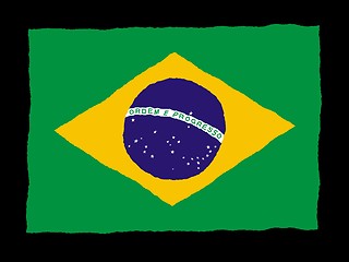 Image showing Handdrawn flag of Brazil