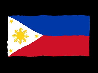 Image showing Handdrawn flag of Philippines
