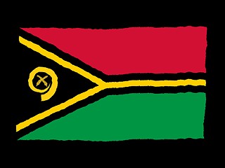 Image showing Handdrawn flag of Vanuatu