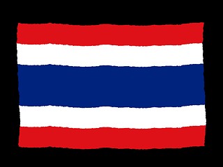 Image showing Handdrawn flag of Thailand