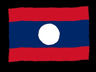 Image showing Handdrawn flag of Laos