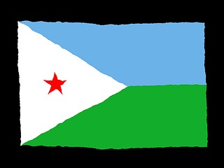 Image showing Handdrawn flag of Djibouti