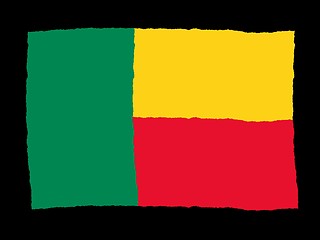 Image showing Handdrawn flag of Benin