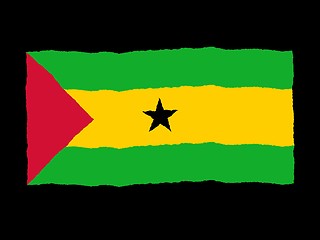 Image showing Handdrawn flag of Sao Tome and Principe