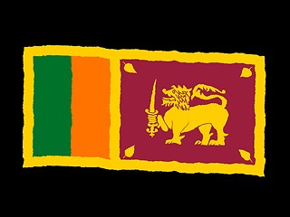 Image showing Handdrawn flag of Sri Lanka