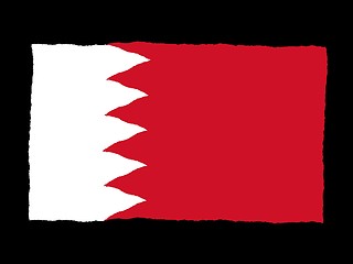 Image showing Handdrawn flag of Bahrain