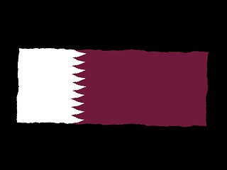 Image showing Handdrawn flag of Qatar