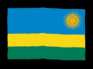 Image showing Handdrawn flag of Rwanda