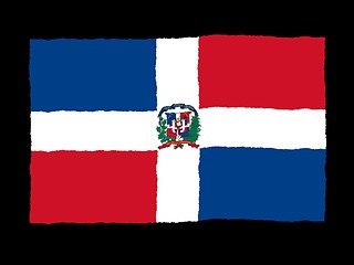 Image showing Handdrawn flag of Dominican Republic