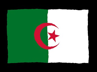 Image showing Handdrawn flag of Algeria