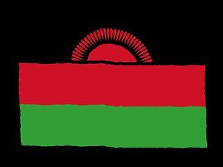 Image showing Handdrawn flag of Malawi