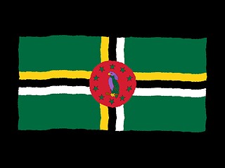 Image showing Handdrawn flag of Dominica