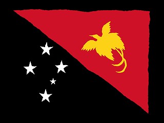 Image showing Handdrawn flag of Papua New Guinea