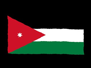 Image showing Handdrawn flag of Jordan