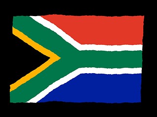 Image showing Handdrawn flag of South Africa