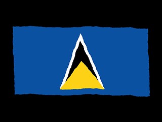 Image showing Handdrawn flag of Saint Lucia