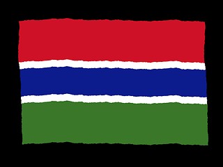 Image showing Handdrawn flag of Gambia