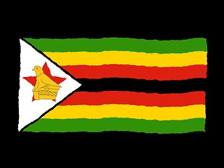 Image showing Handdrawn flag of Zimbabwe