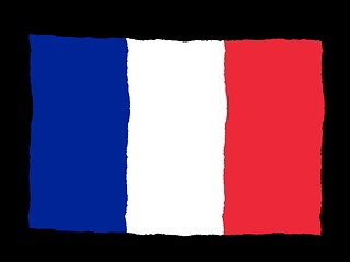 Image showing Handdrawn flag of France