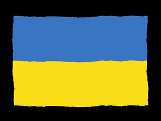 Image showing Handdrawn flag of Ukraine