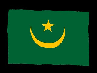 Image showing Handdrawn flag of Mauritania