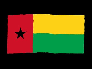 Image showing Handdrawn flag of Guinea-Bissau