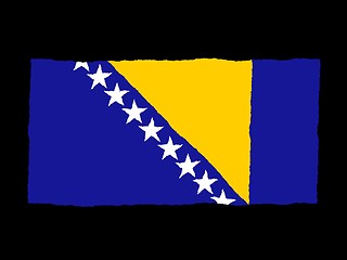 Image showing Handdrawn flag of Bosnia and Herzegovina