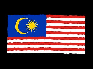 Image showing Handdrawn flag of Malaysia