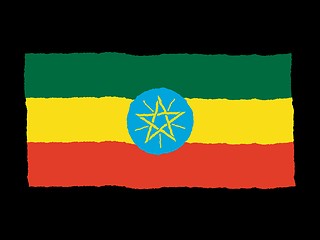Image showing Handdrawn flag of Ethiopia