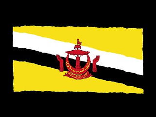 Image showing Handdrawn flag of Brunei