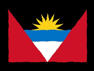 Image showing Handdrawn flag of Antigua Barbuda