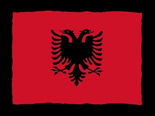 Image showing Handdrawn flag of Albania