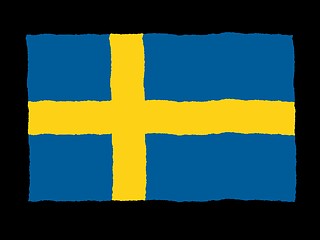 Image showing Handdrawn flag of Sweden