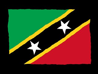 Image showing Handdrawn flag of Saint Kitts and Nevis