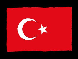 Image showing Handdrawn flag of Turkey
