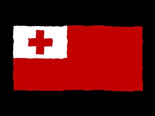 Image showing Handdrawn flag of Tonga