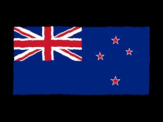 Image showing Handdrawn flag of New Zealand